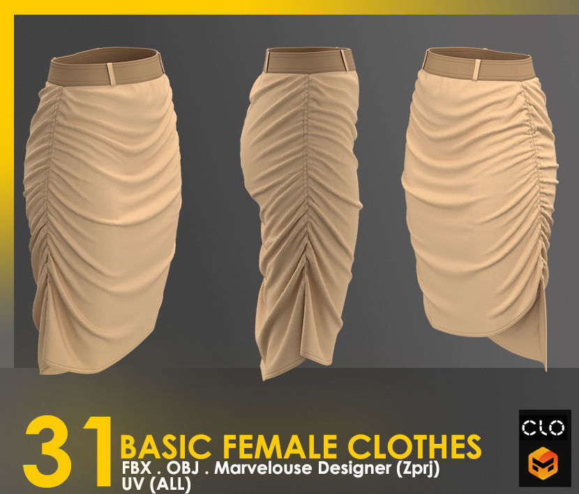 31 Basic Female Clothes 3D model_45