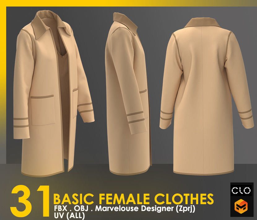 31 Basic Female Clothes 3D model_40