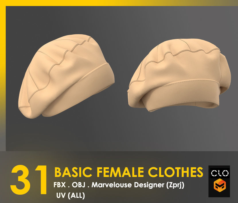31 Basic Female Clothes 3D model_10