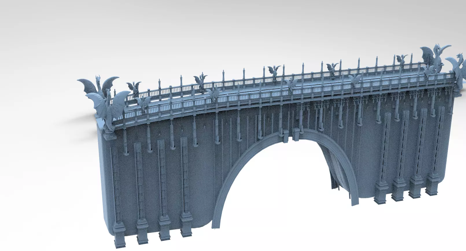 Bloodborne Inspired Dragon Bridge Tall  3D model_0