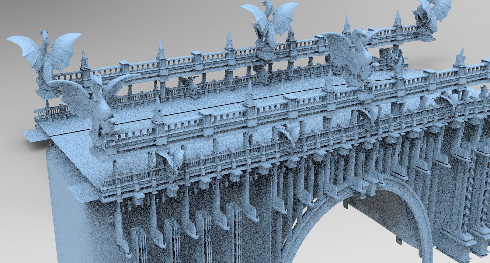 Dragon Bridge Bloodbourne inspired walkways 3D model_1