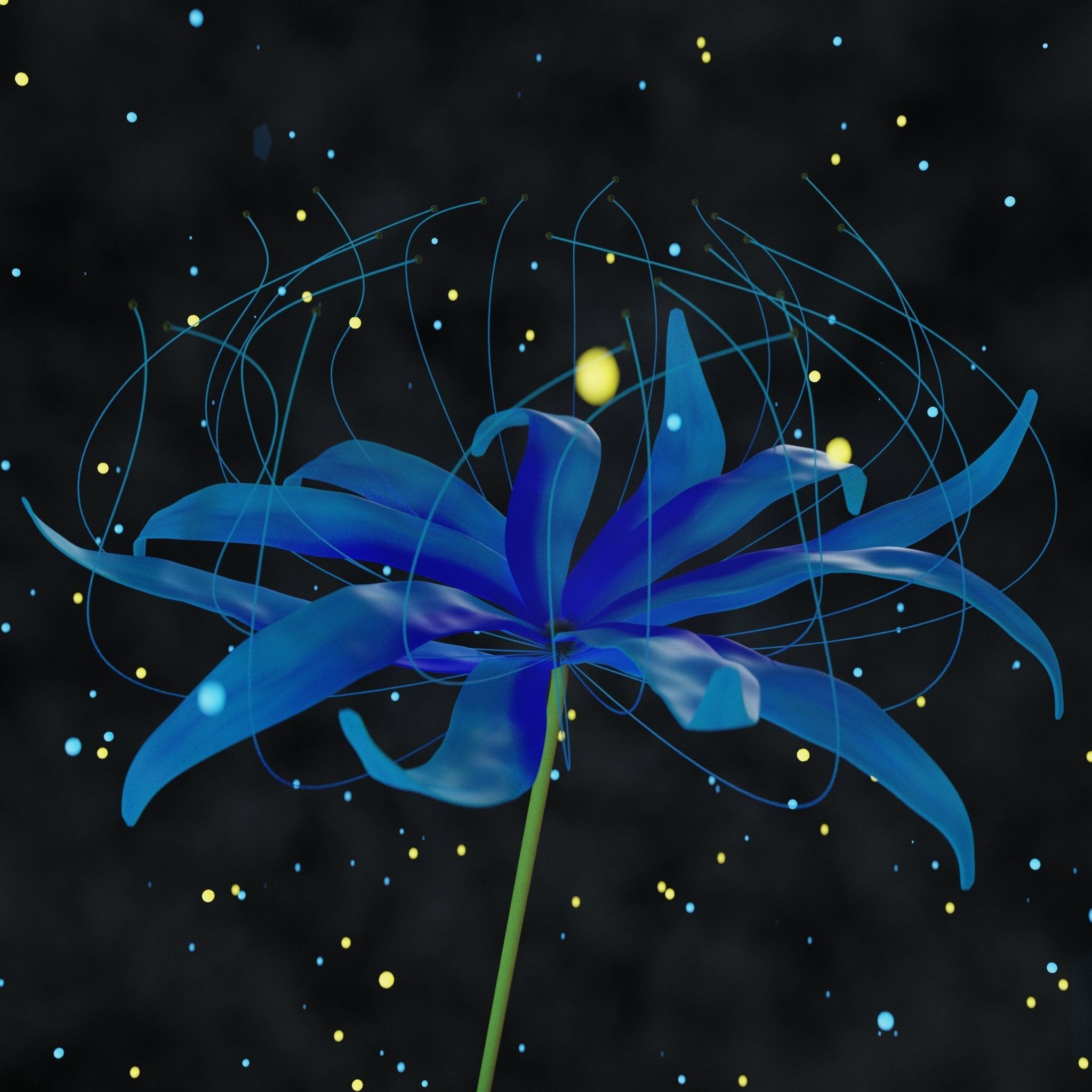 Blue Spider Lily 3D model | CGTrader