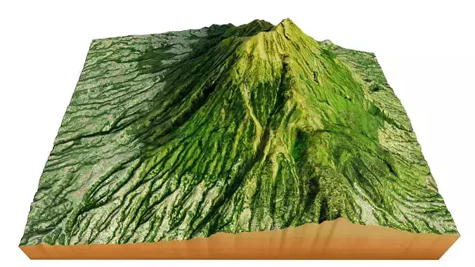 Mount Merbabu 3d Terrain model