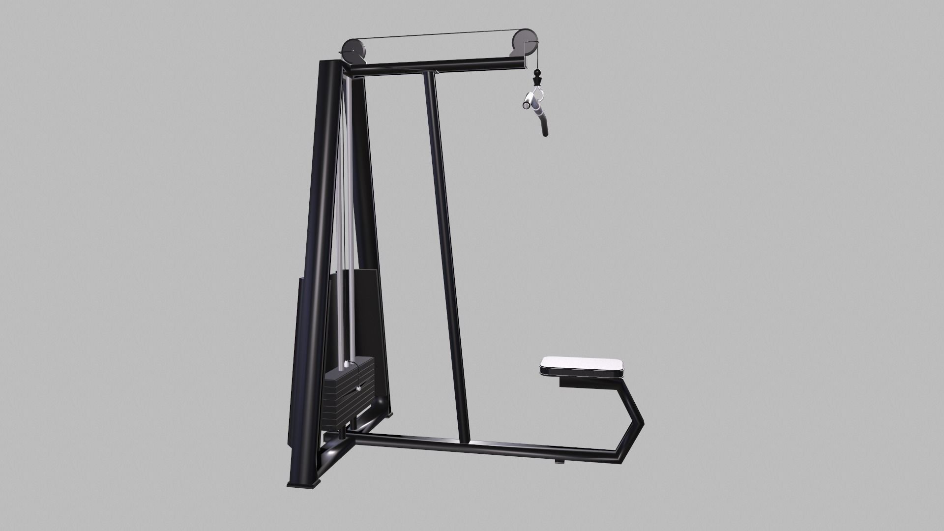 Lat pulldown machine 3D model_2