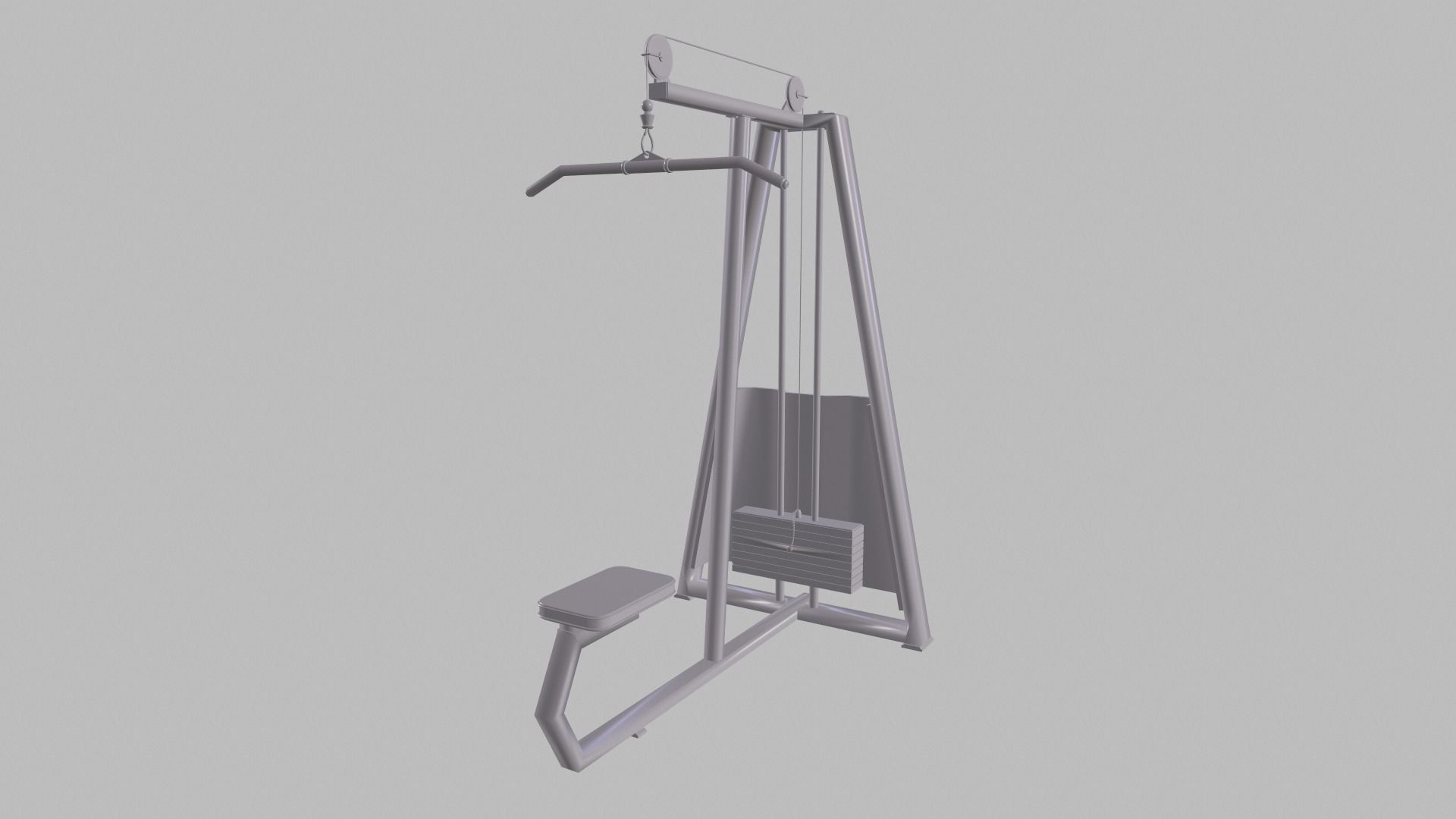 Lat pulldown machine 3D model_3