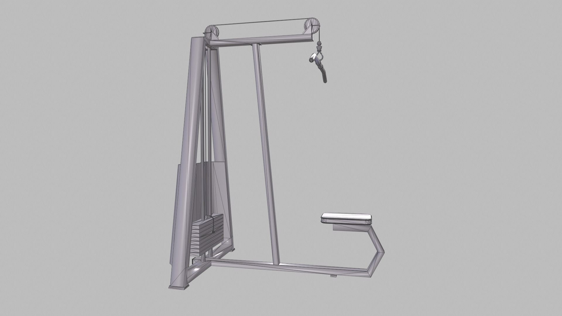 Lat pulldown machine 3D model_8