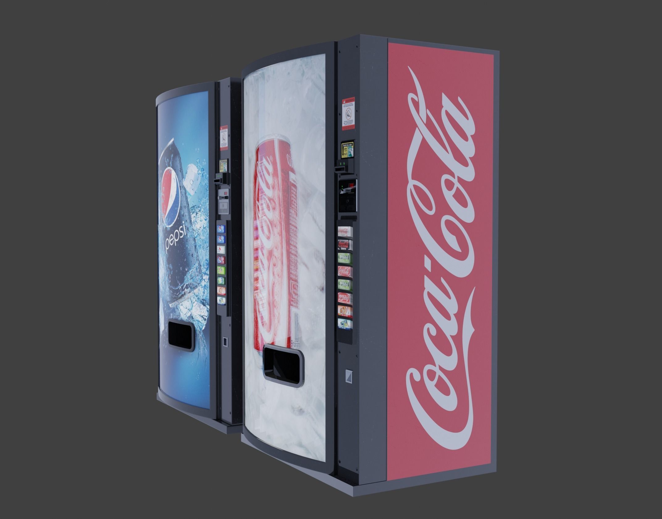 Pepsi and Coca Cola vending machine 3D model_1