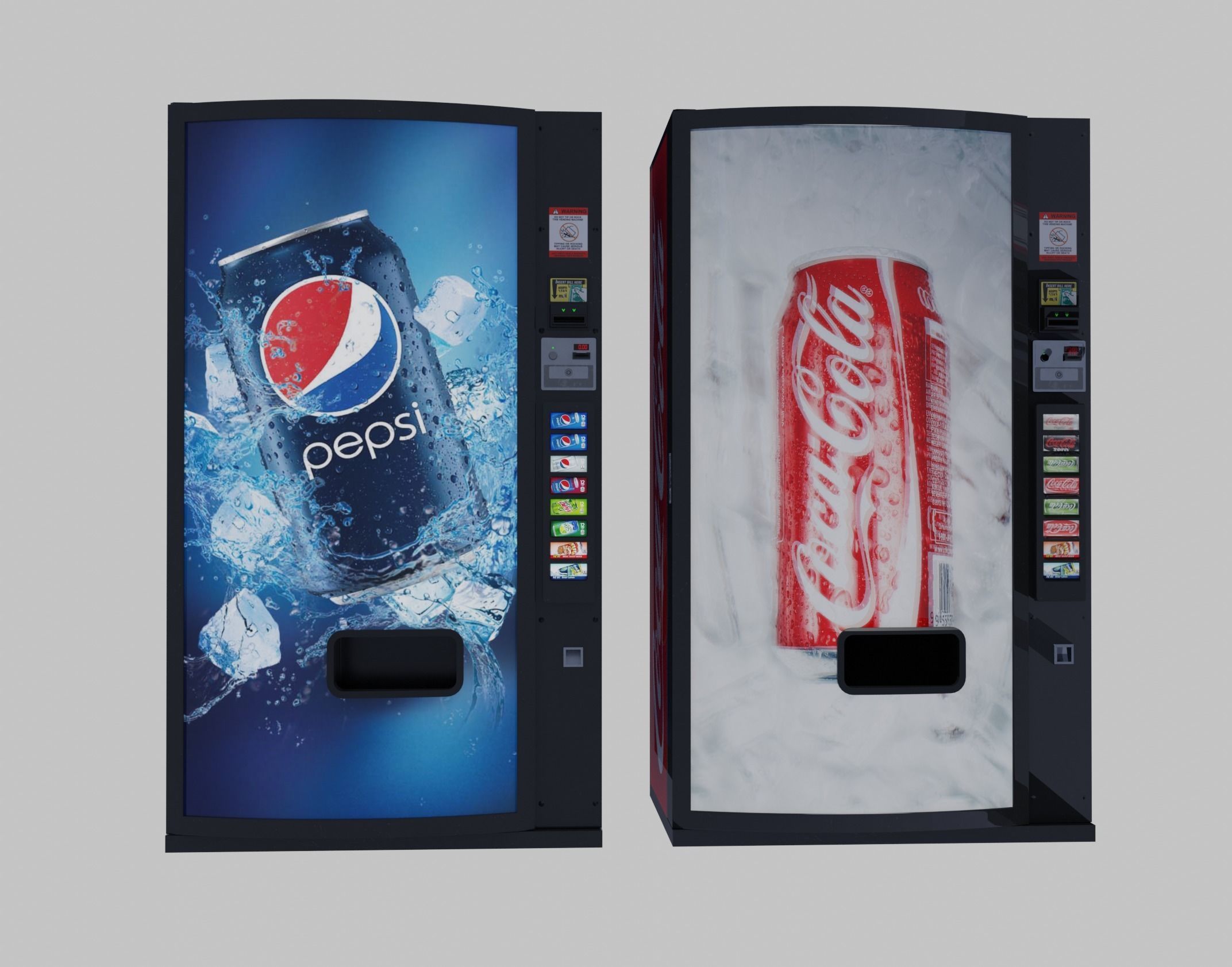 Pepsi and Coca Cola vending machine 3D model_2
