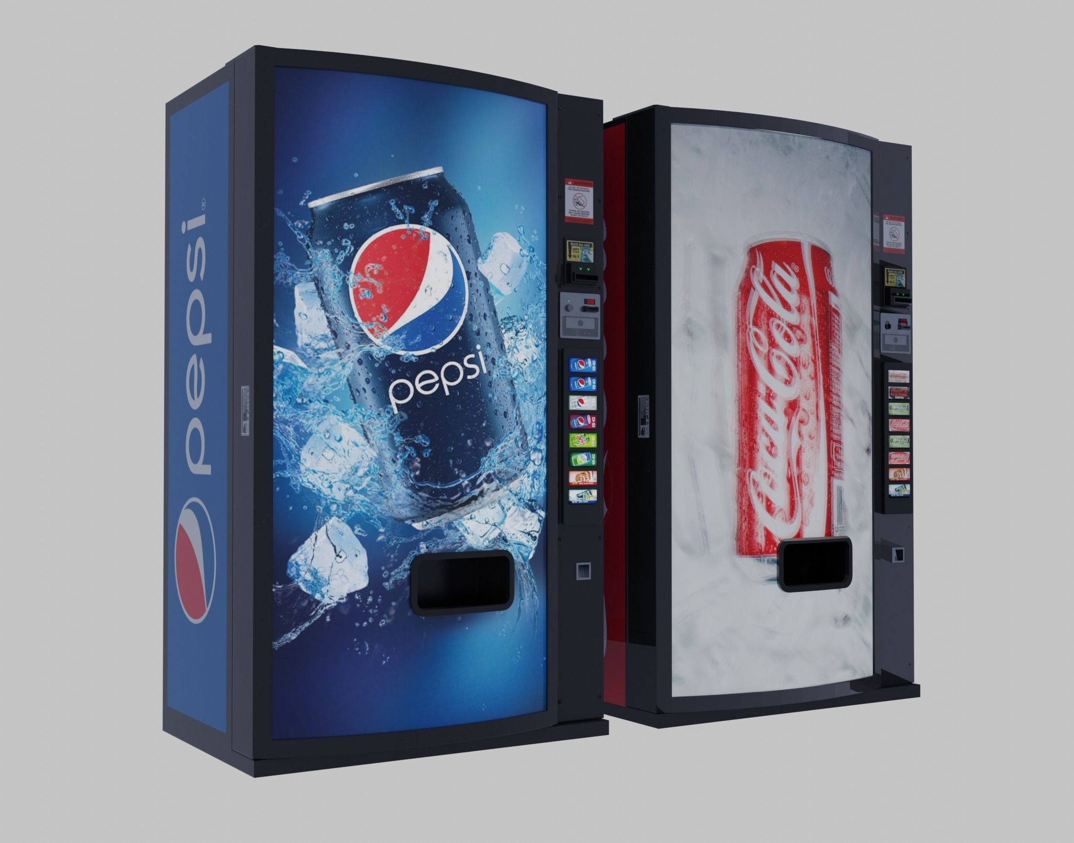 Pepsi and Coca Cola vending machine 3D model_3