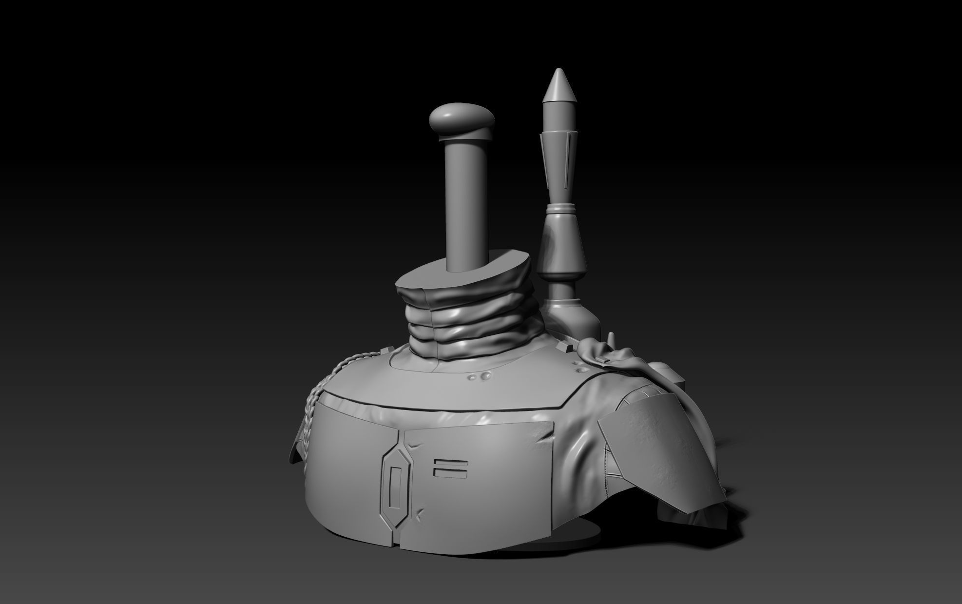 Stand for Boba Fett Helmet Original Trilogy 3D print model_9