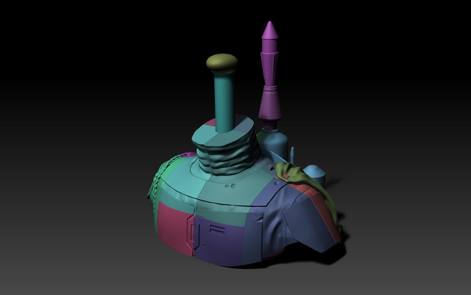 Stand for Boba Fett Helmet Original Trilogy 3D print model_11