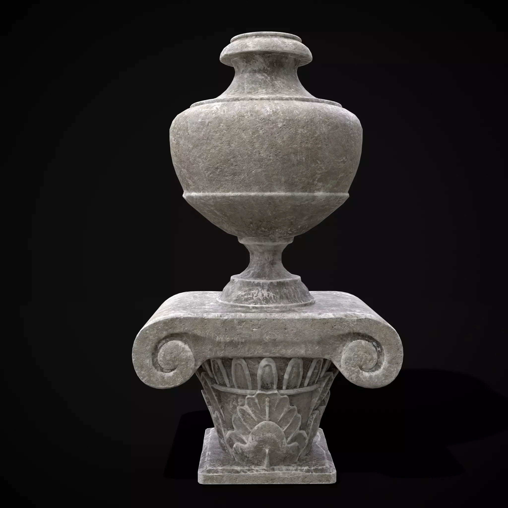 Stone Floral Garden Decoration Stand Low-poly 3D model