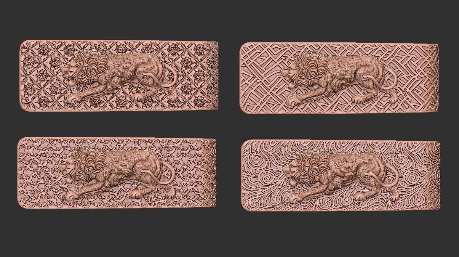 Lion Money Clip 3D Model Collection_6