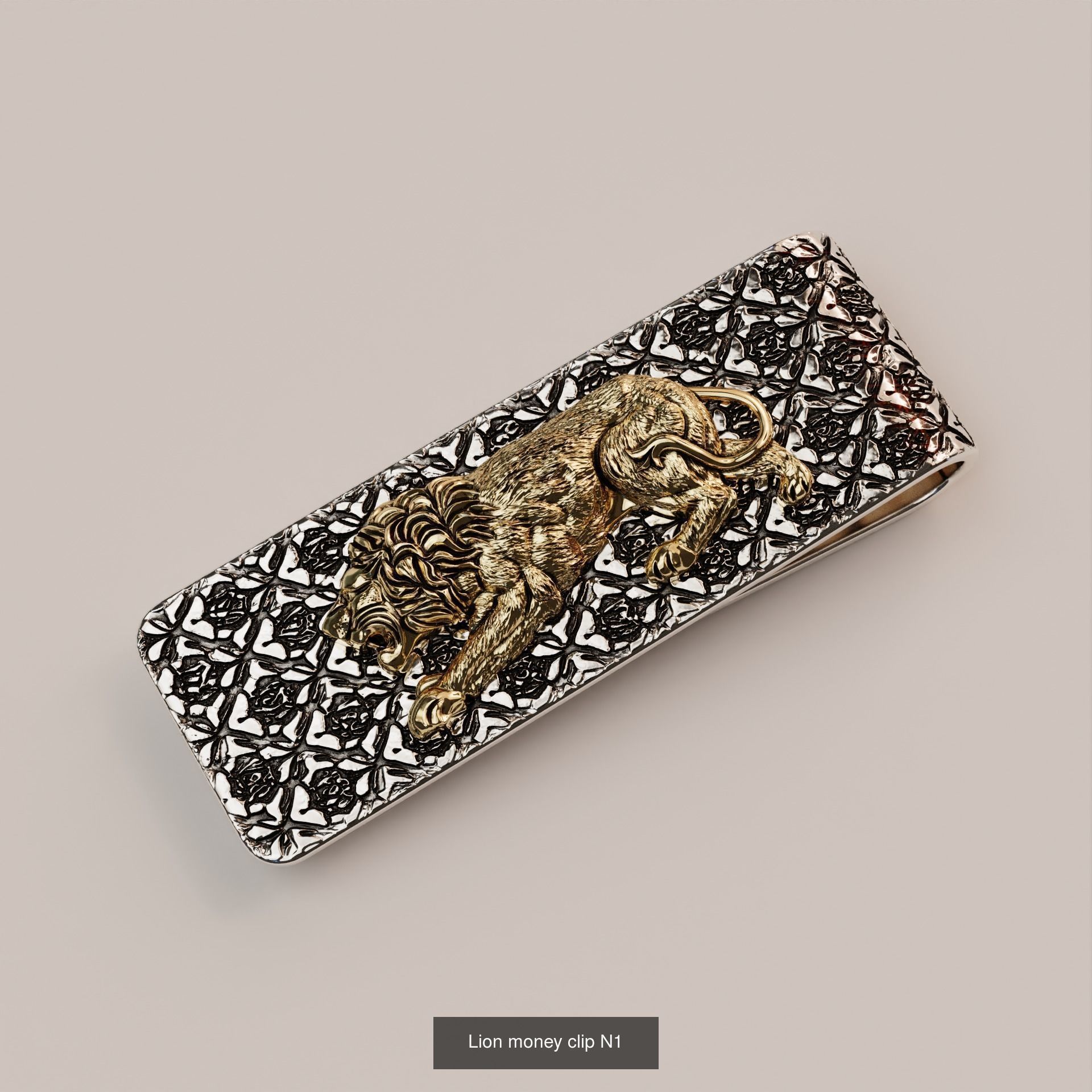 Lion Money Clip 3D Model Collection_2
