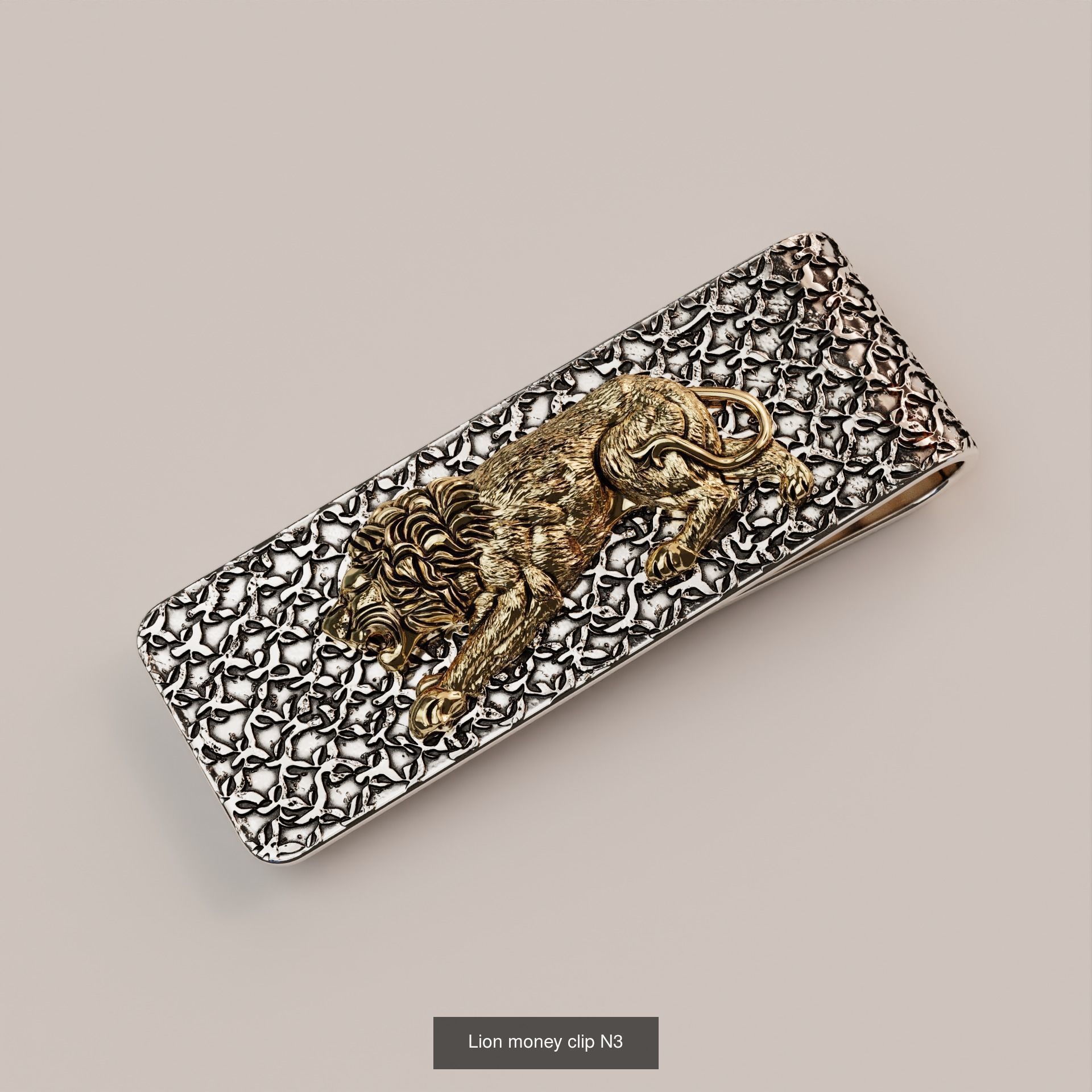 Lion Money Clip 3D Model Collection_4