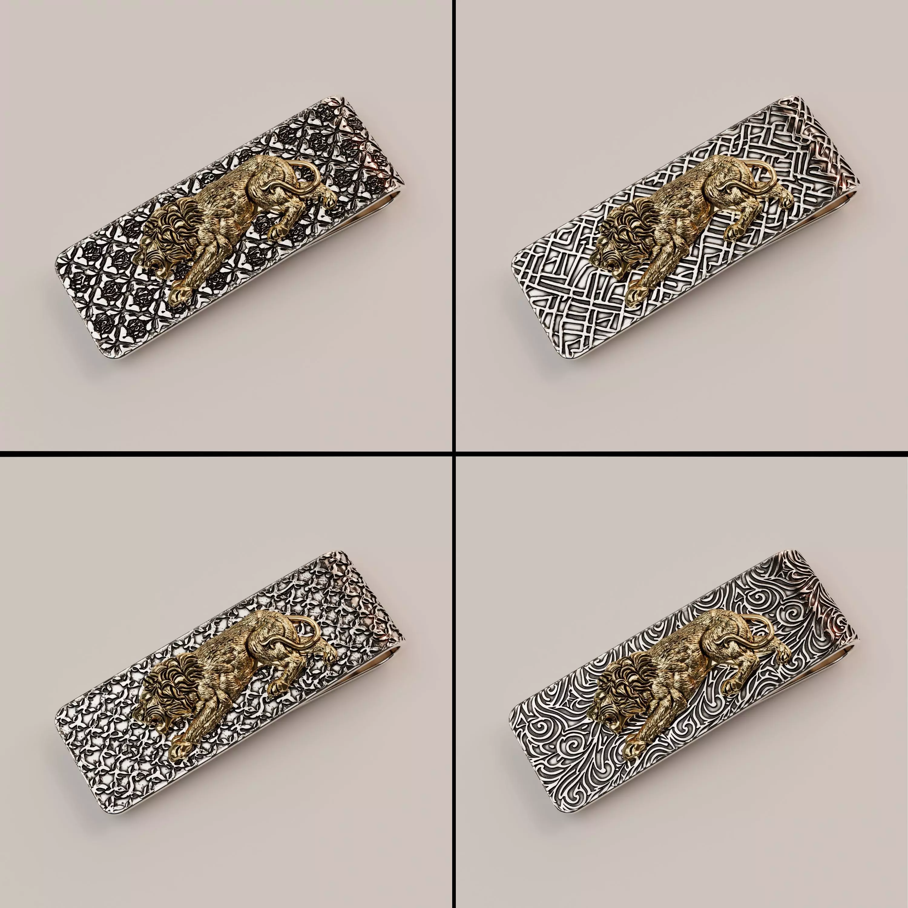Lion Money Clip 3D Model Collection_0