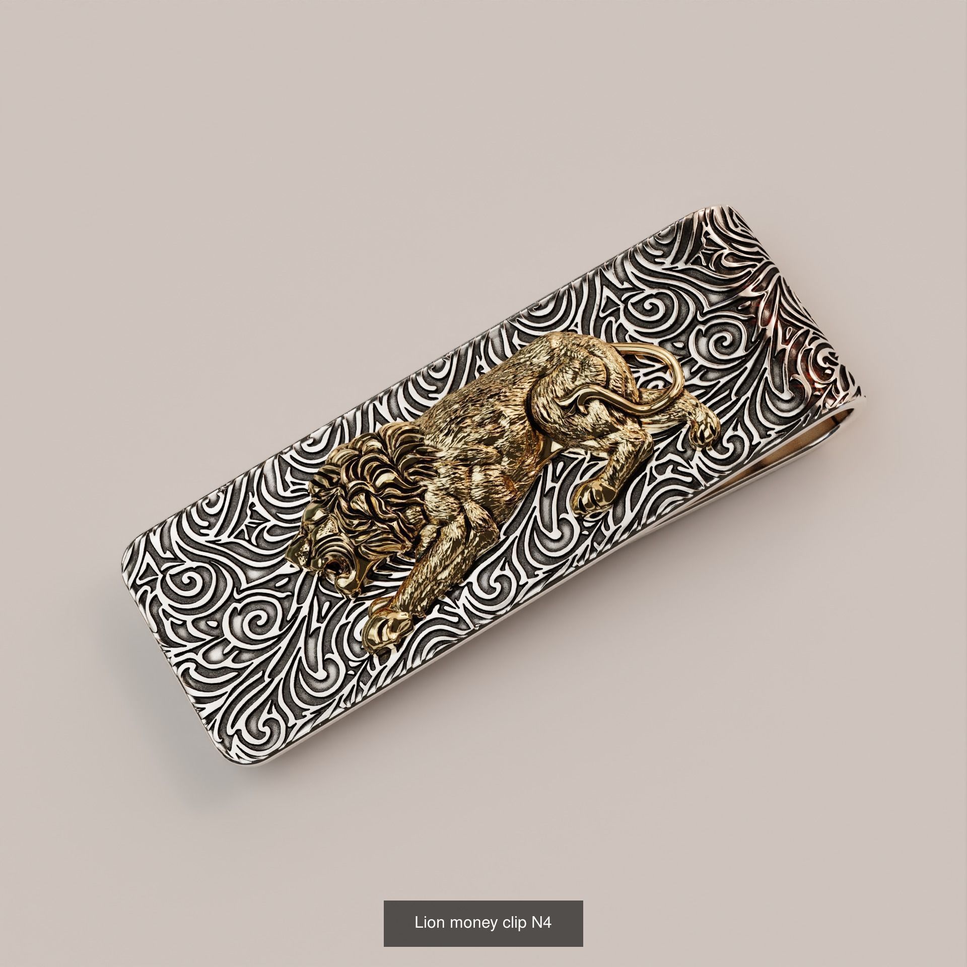 Lion Money Clip 3D Model Collection_5