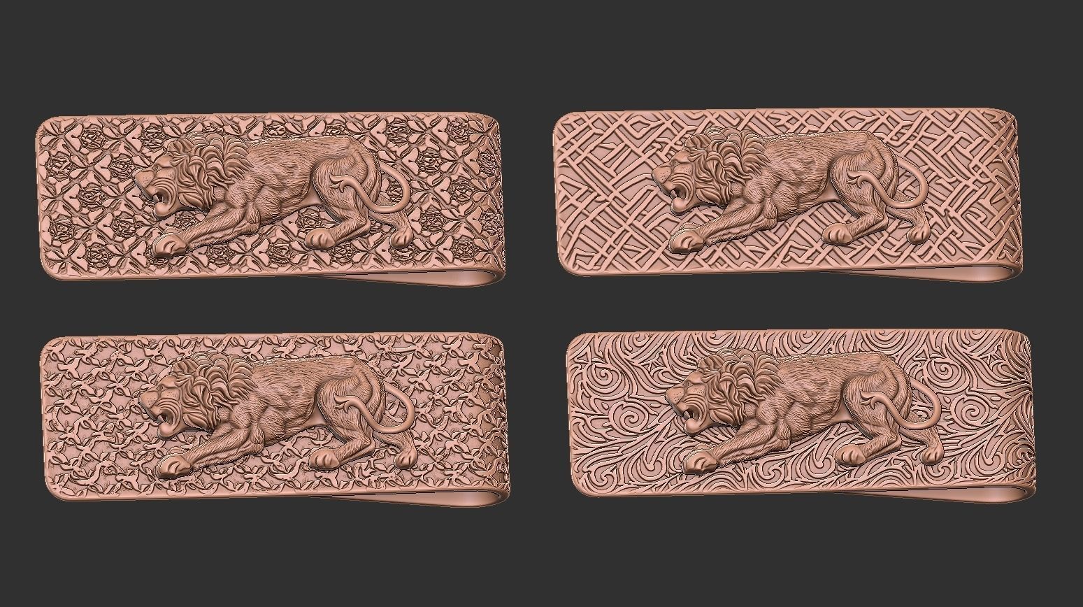 Lion Money Clip 3D Model Collection_7