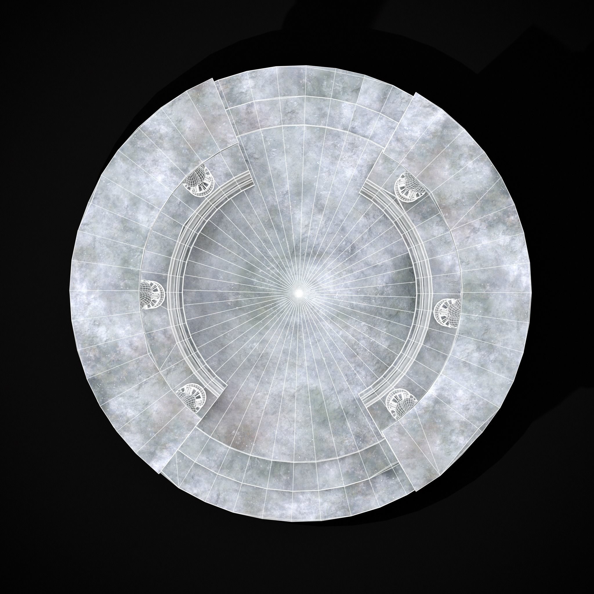 Double Opening Pavilion Low-poly 3D model_8