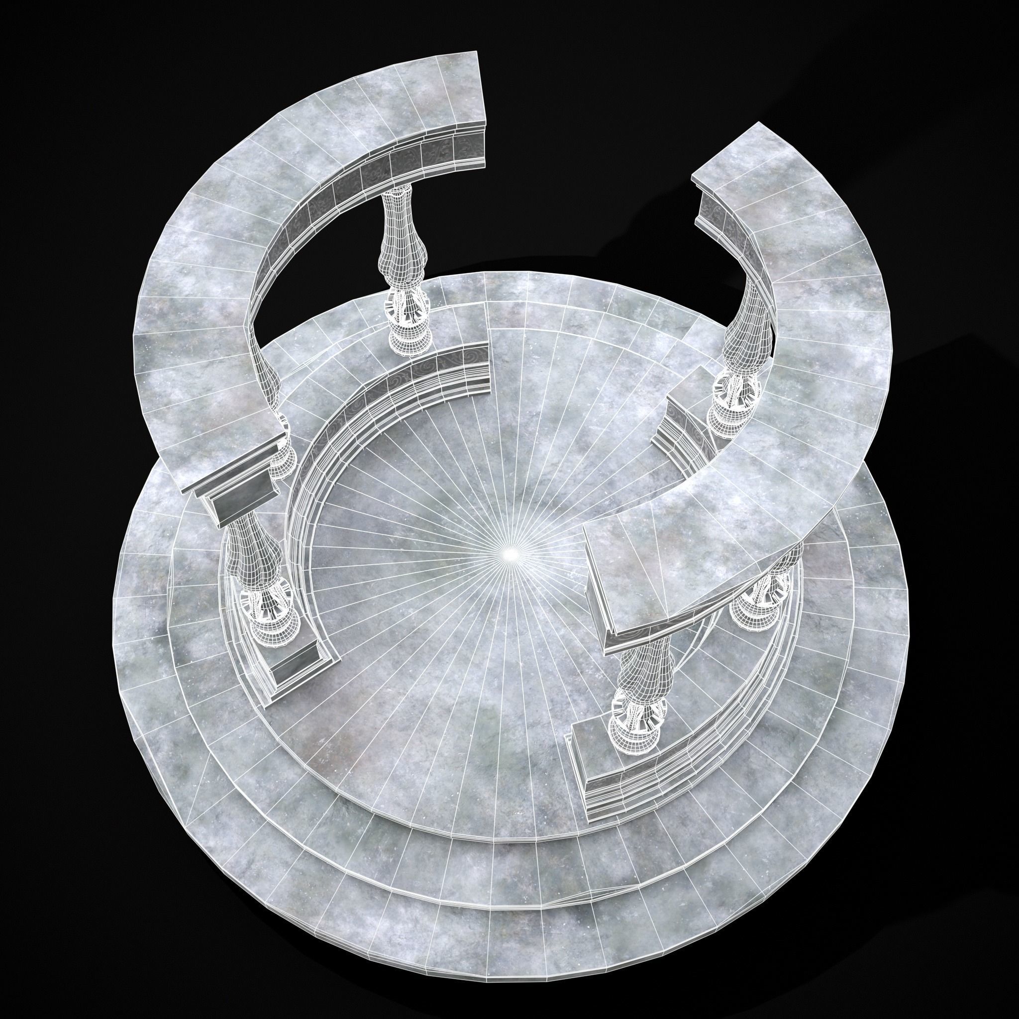 Double Opening Pavilion Low-poly 3D model_6