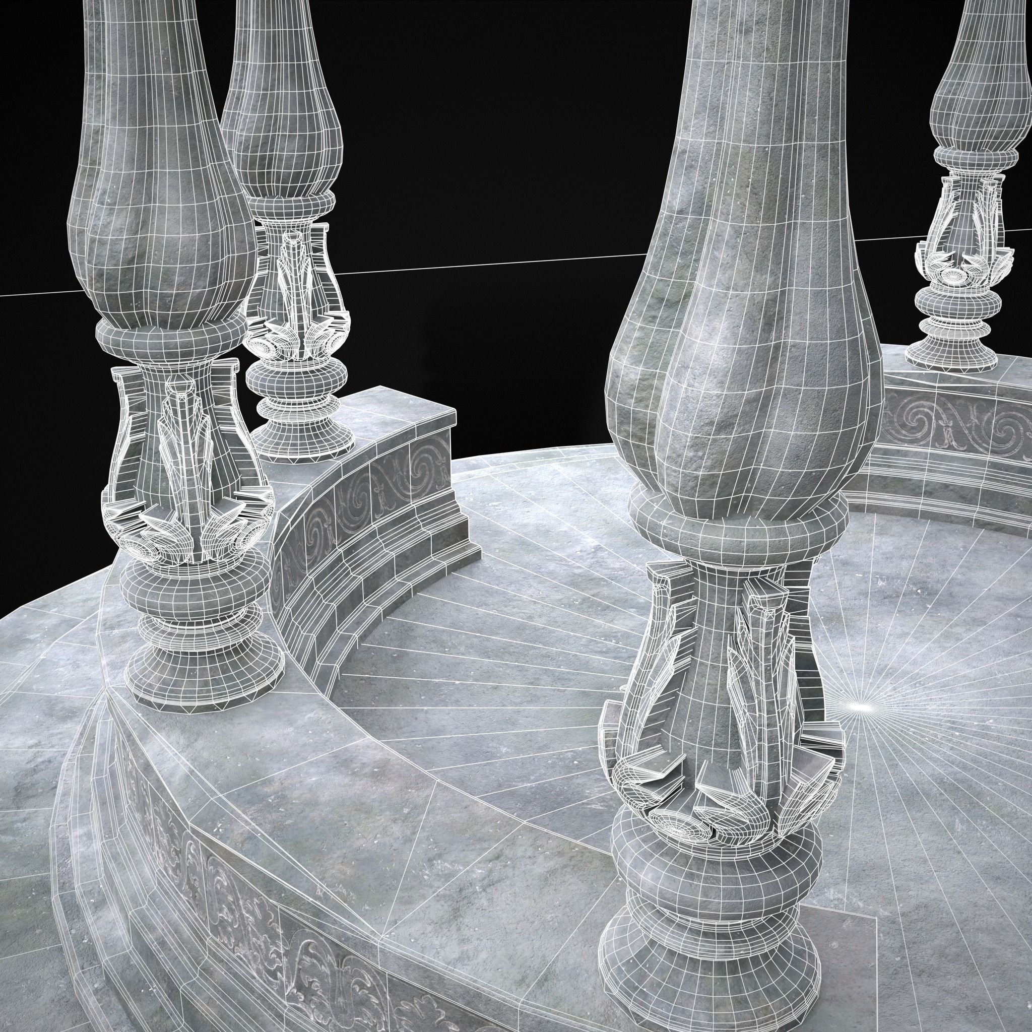 Double Opening Pavilion Low-poly 3D model_10