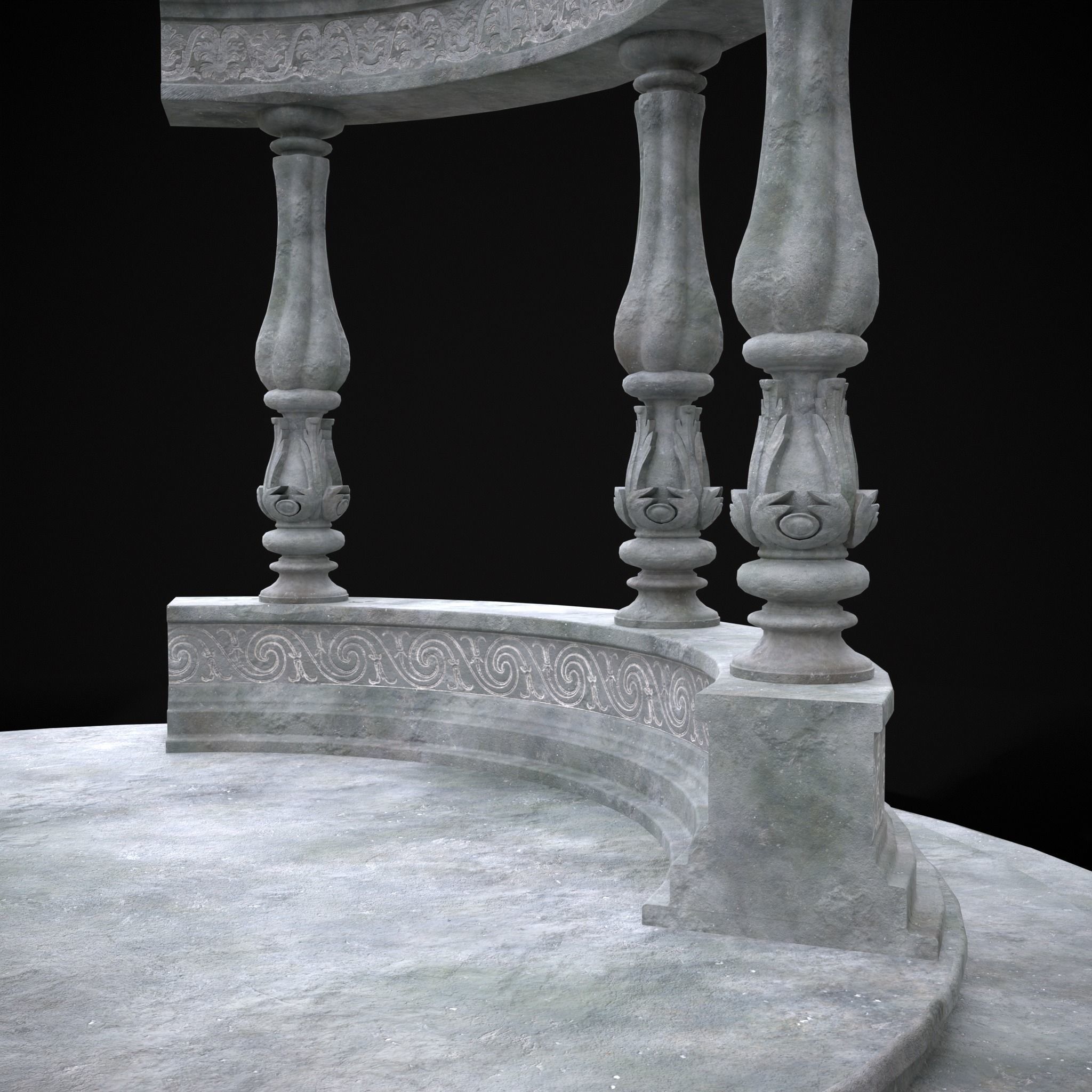 Double Opening Pavilion Low-poly 3D model_11