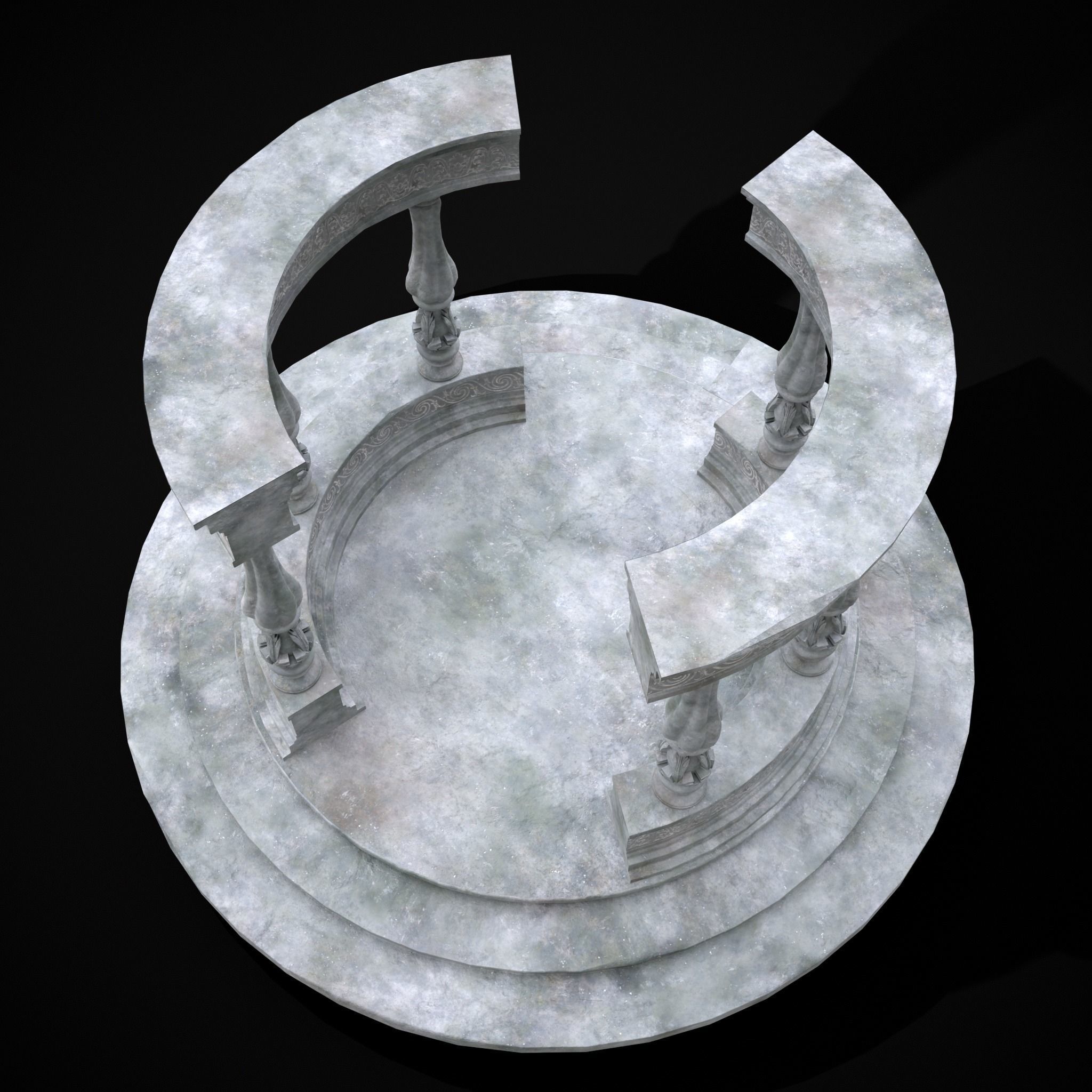 Double Opening Pavilion Low-poly 3D model_5