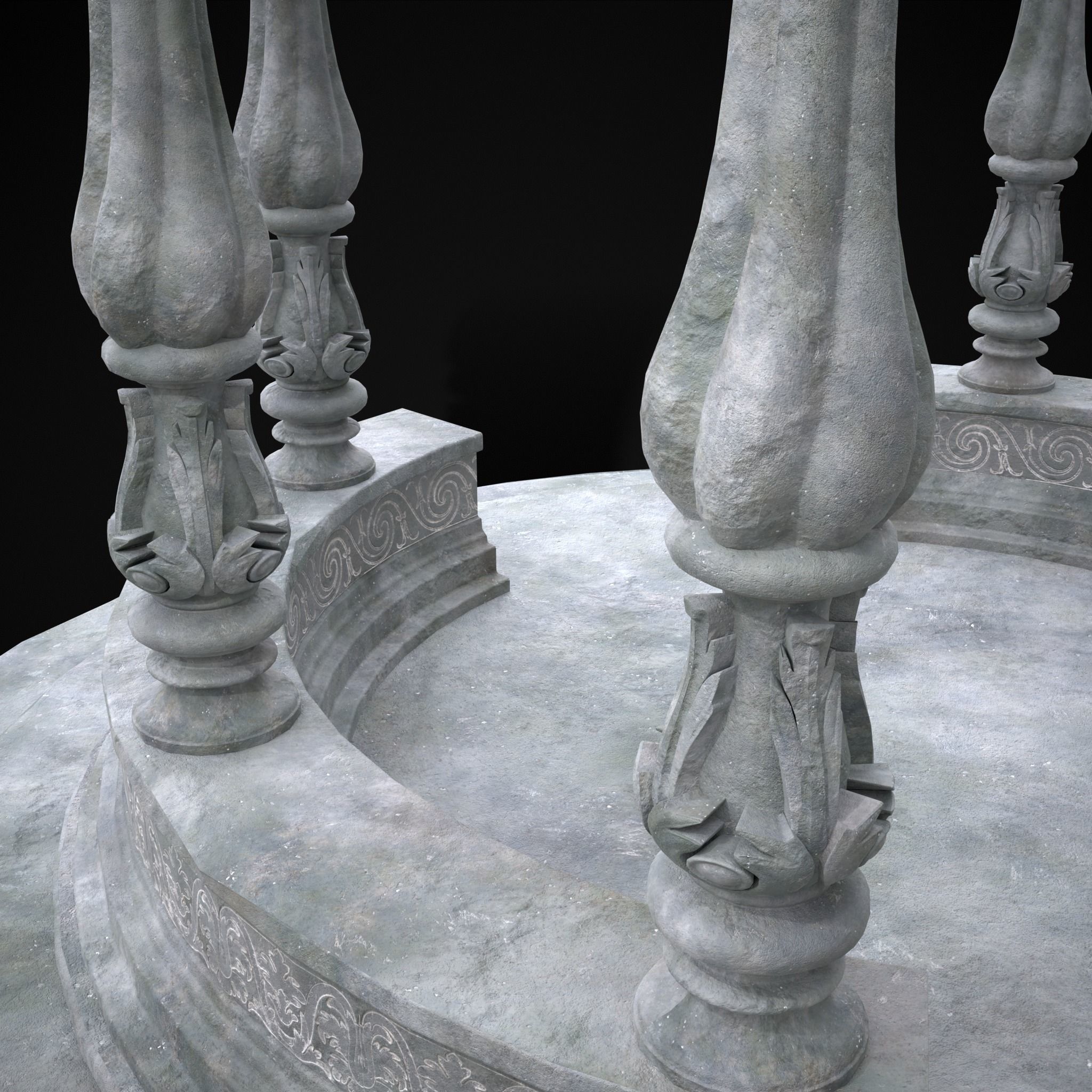 Double Opening Pavilion Low-poly 3D model_9