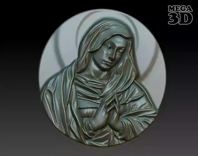 Madonna In Prayer Bas Relief 230615 3D print model