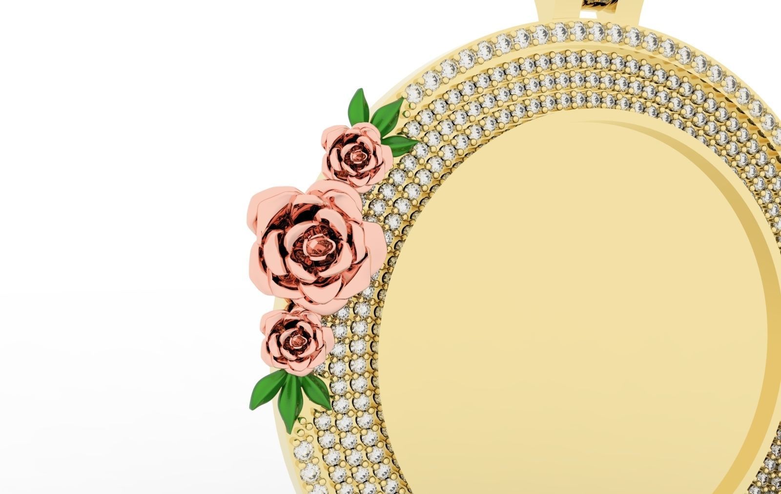 Photo Roses Pendant Iced Out 3D print model_2