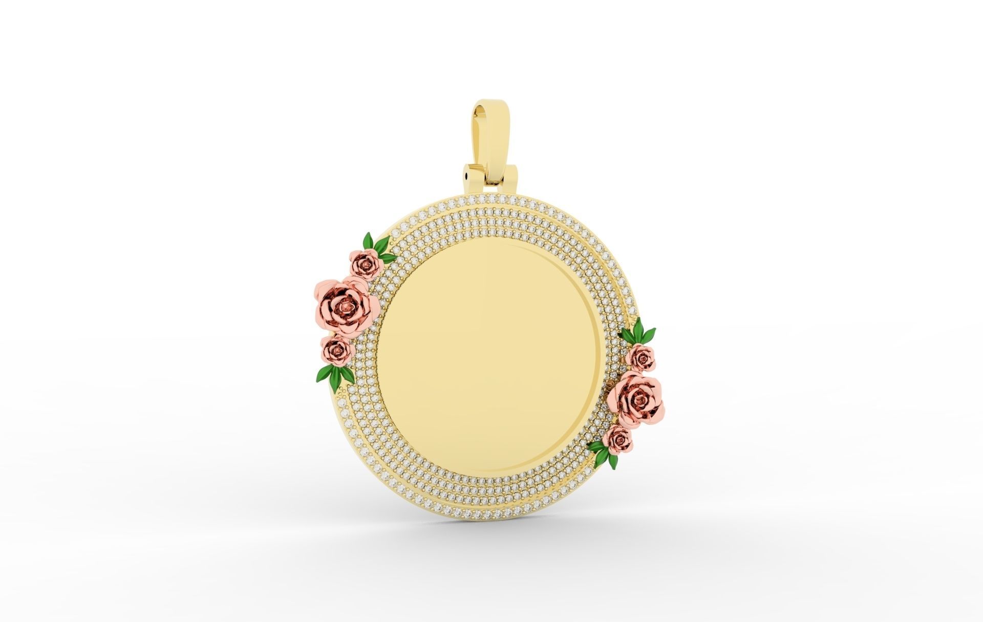 Photo Roses Pendant Iced Out 3D print model_1