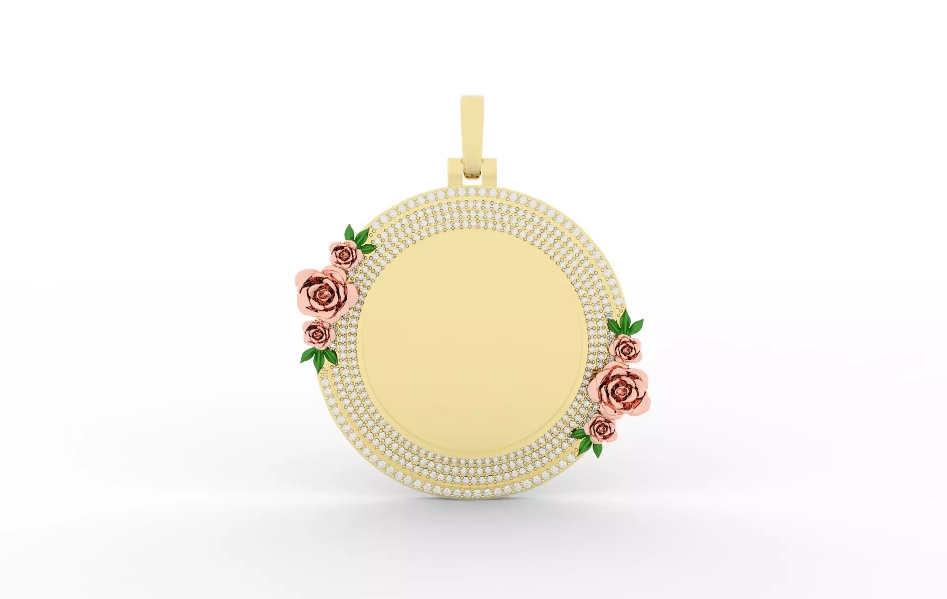 Photo Roses Pendant Iced Out 3D print model_0