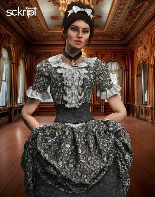 1800 Victorian Sckript Collection Henrietta 3D model_2