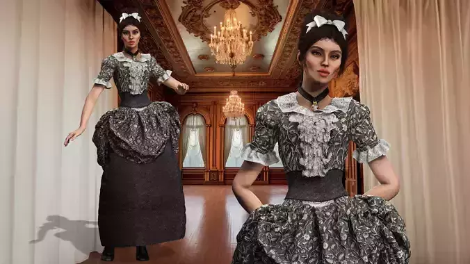 1800 Victorian Sckript Collection Henrietta 3D model