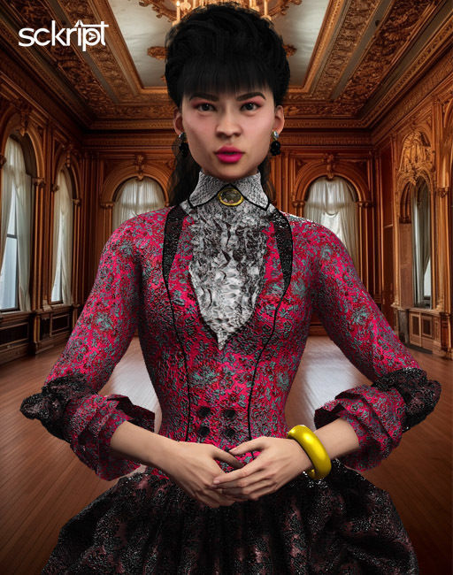 1800 Victorian Sckript Collection Lana 3D model_2