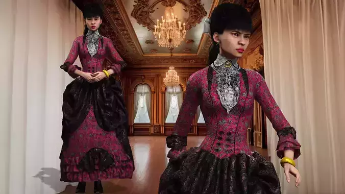1800 Victorian Sckript Collection Lana 3D model