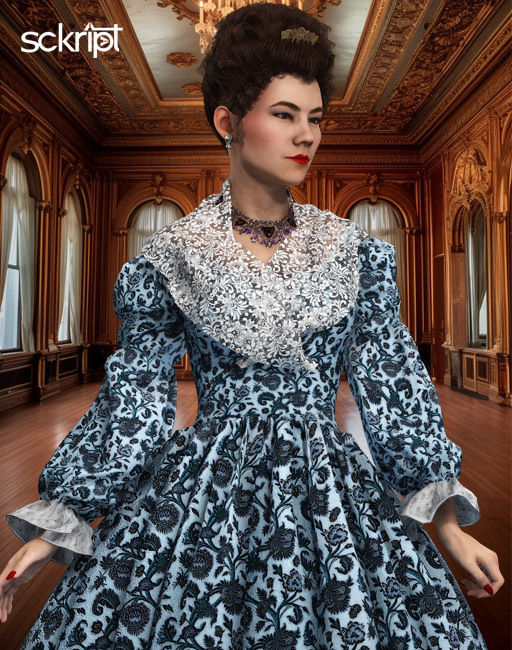 1800 Victorian Sckript Collection Lee Ann 3D model_2