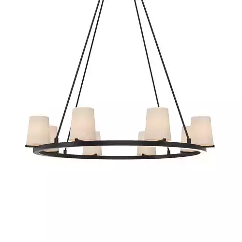 Pauillac Fabric Shade Round Chandelier 36in