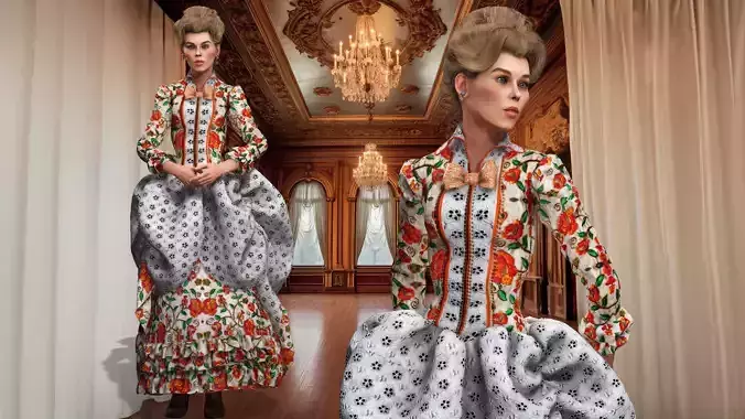 1800 Victorian Sckript Collection Normalynn 3D model