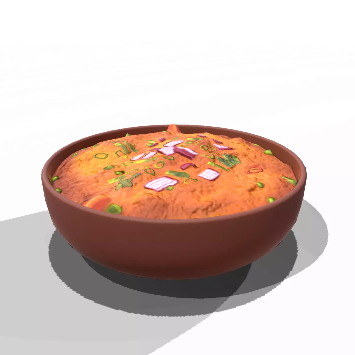 Pav Bhaji Low-poly 3D model_0