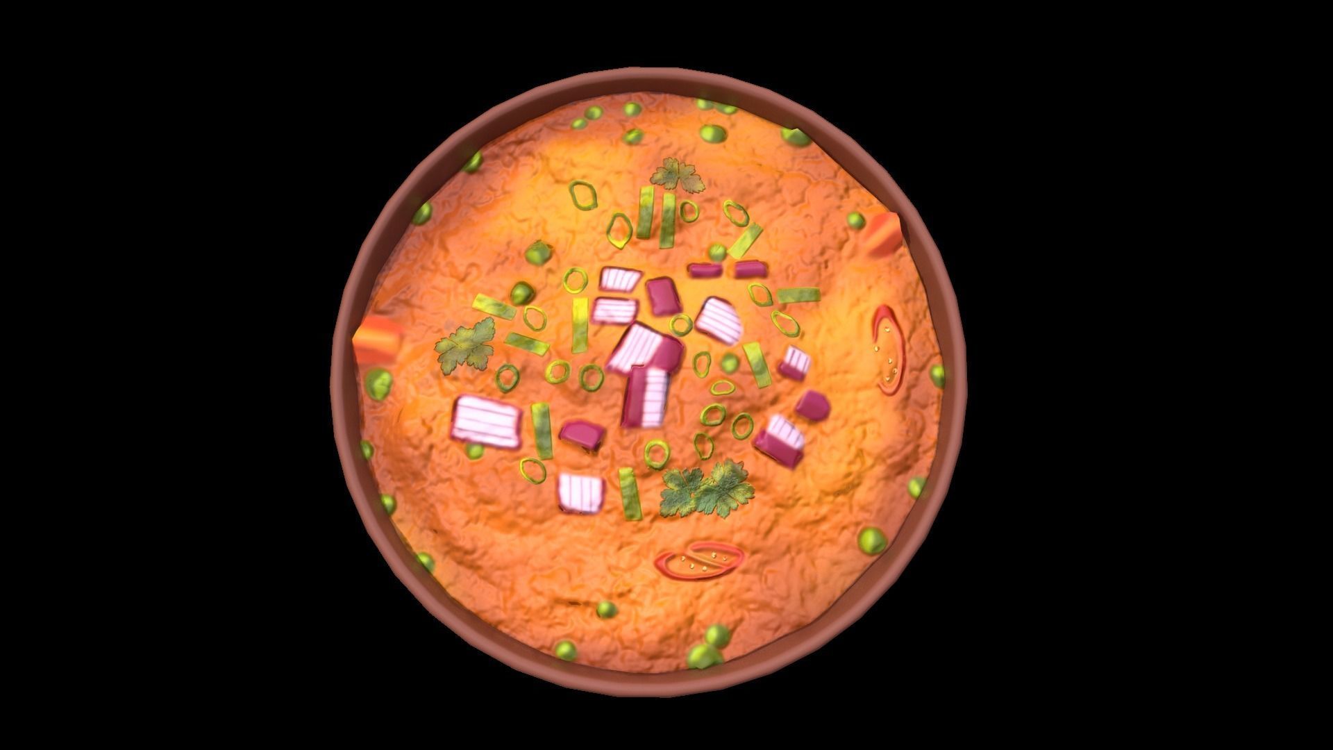 Pav Bhaji Low-poly 3D model_5
