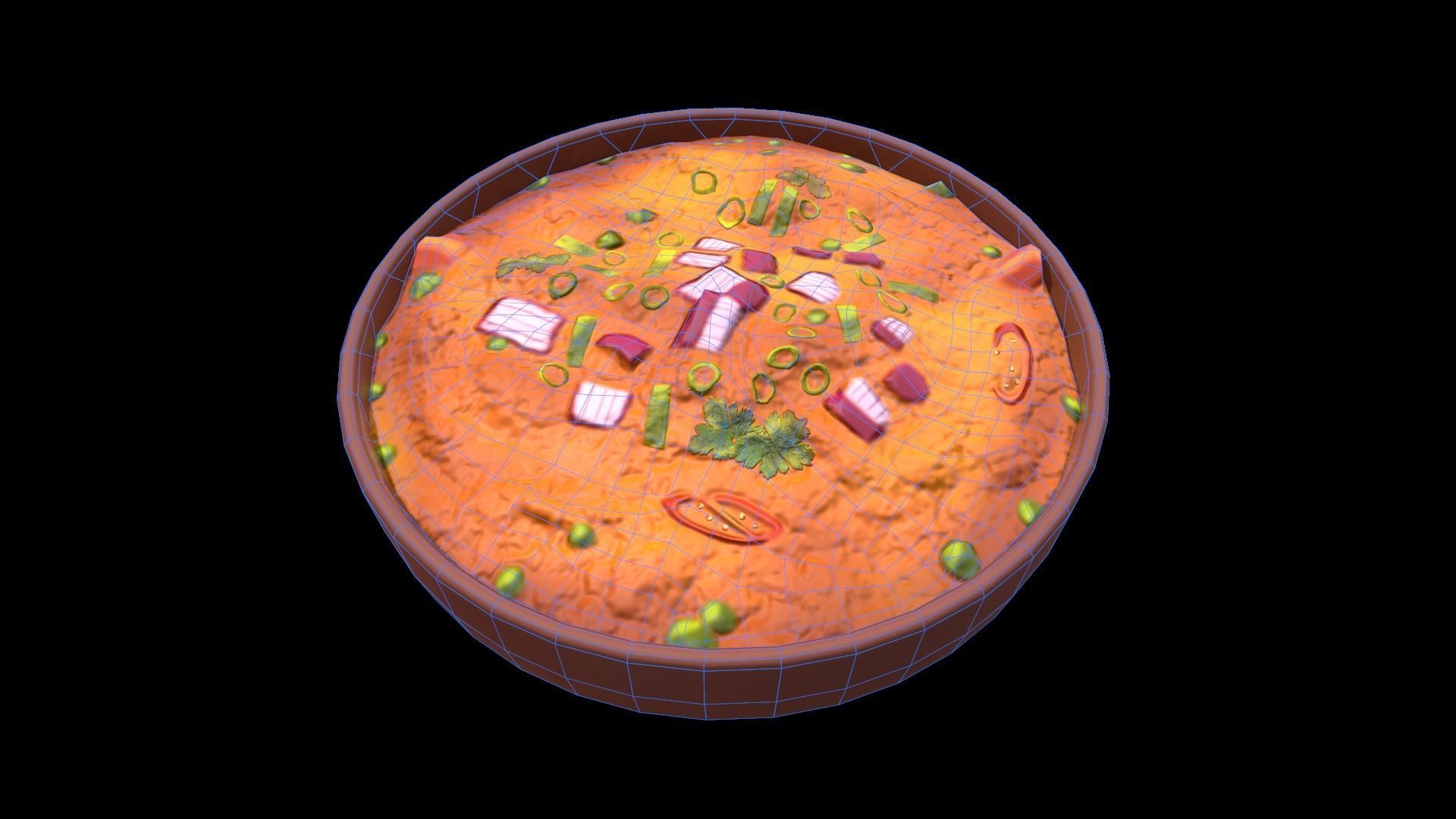 Pav Bhaji Low-poly 3D model_10