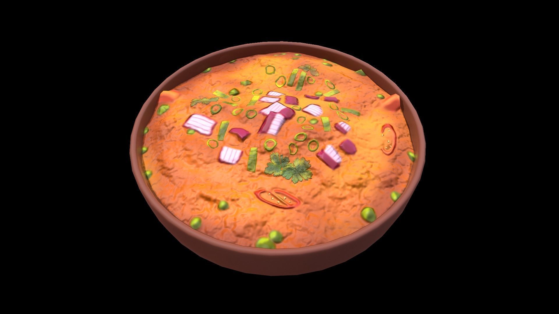 Pav Bhaji Low-poly 3D model_4