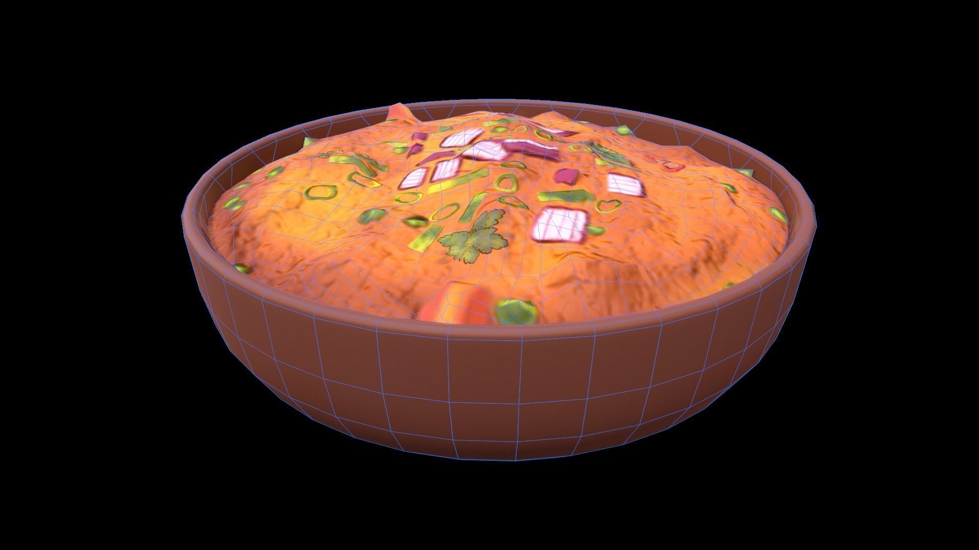 Pav Bhaji Low-poly 3D model_8
