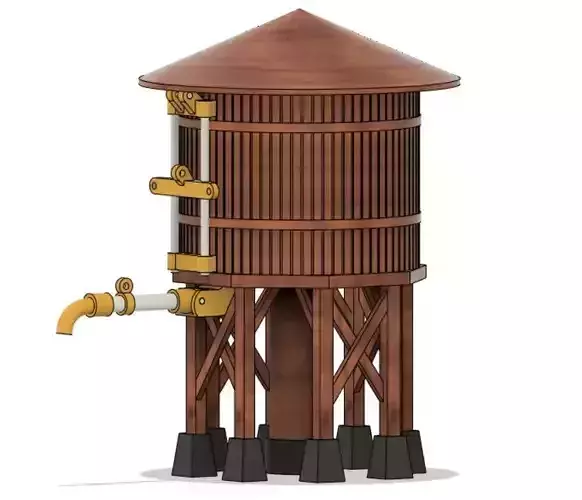 Steam Loco Water Filler moveable automatically 3D print model