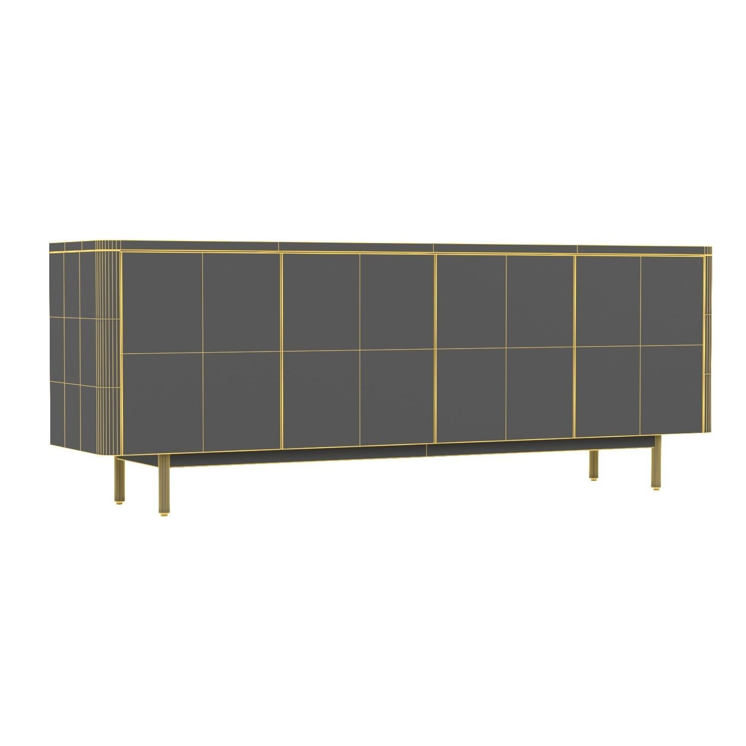 Mota Burl Wood Media Console 104103 3D model CGTrader