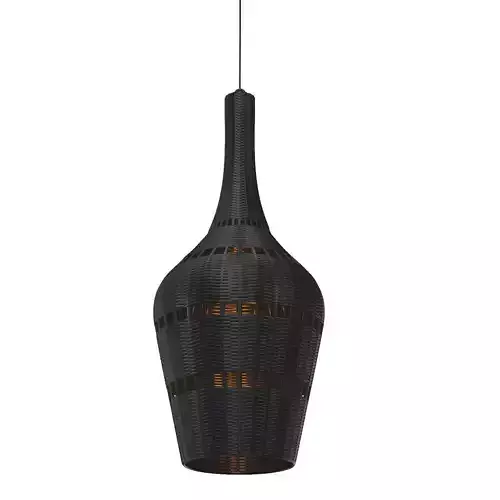Montauk Handwoven Rattan Teardrop Pendant 20 Inch 3D model