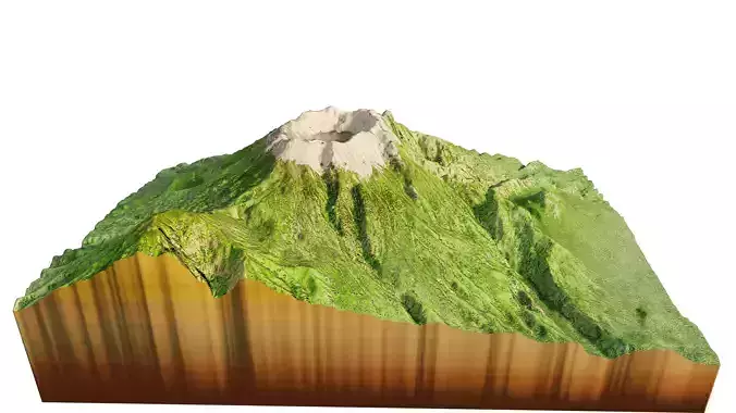 Mount Raung 3d model Terrain 3D model
