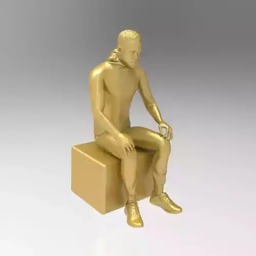 Man sitting bust 3D print model