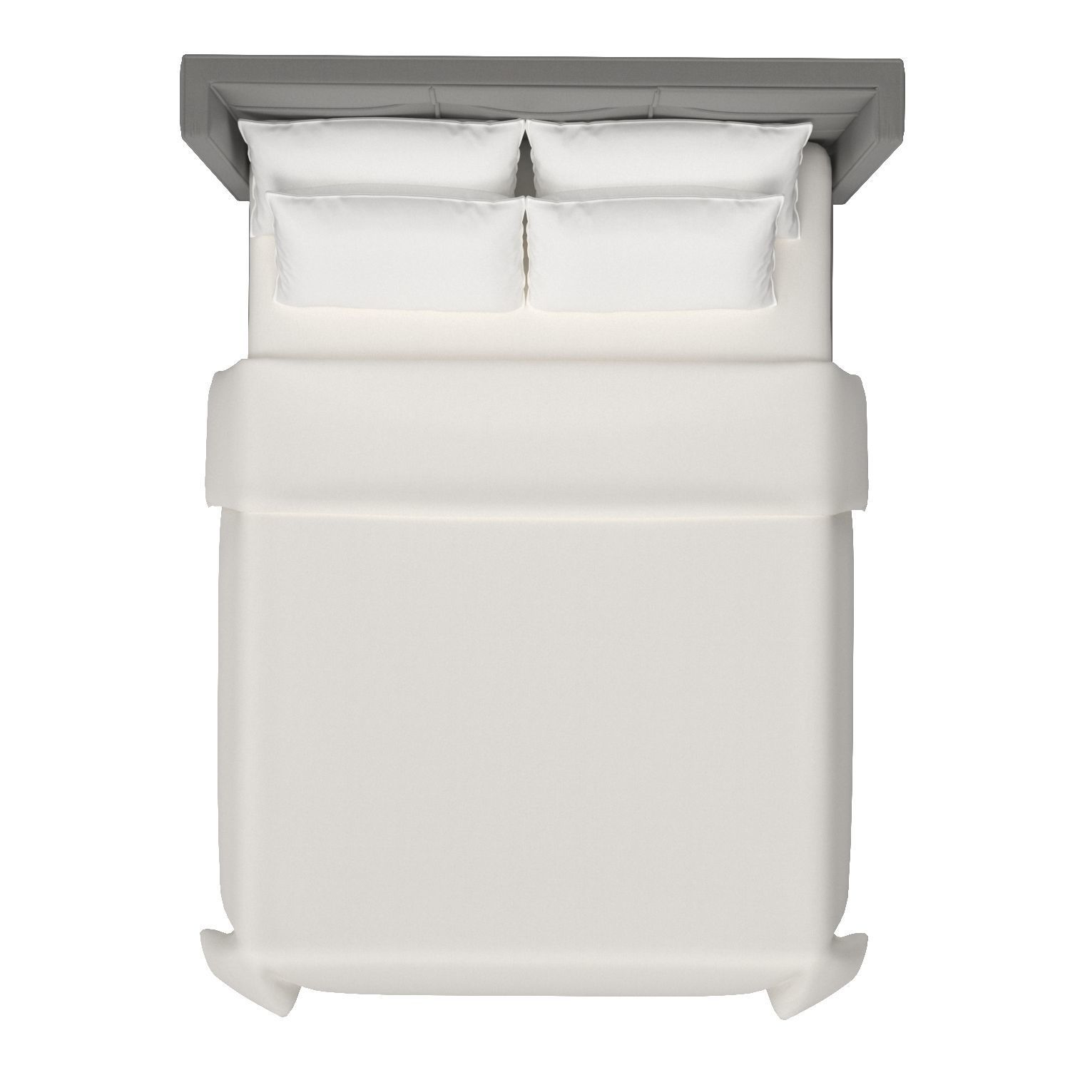 Beverly Bed With Rollout Footboard Storage Grey 3D model_2